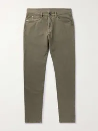 Джинсы для мужских брюк расслабленные дизайны Loro Piana Новые голубые джинсы с стройной подготовкой европейские и американские сплошные брюки