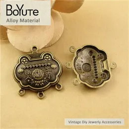 Charms BoYuTe 20 Pieces/Lot 33*31MM Zinc Alloy Metal Charms Antique Bronze Plated Longevity Lock Pendants for Jewelry Making Findings 230815