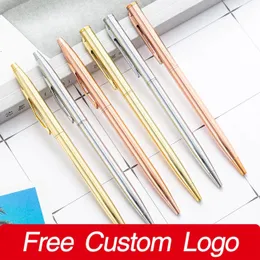 Proper Pens 50pcs/Lot Slim Metal Point Pens Rose Rose Gold Custom Lettering Name School Office Supplies Home 230815