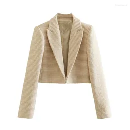 Kvinnors kostymer blazer tweed jacka koreanska för kvinnor 2023 elegant lyx skräddarsydd klippta kläder vestido de mujer