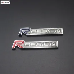 3Dメタル亜鉛合金RデザインRdesignレターエンブレムバッジカーステッカーカースタイリングデカールボルボV40 V60 C30 S60 S80 S90 XC60262P