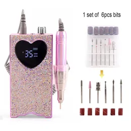 Nail Manicure Set Electric 35000 rpm naglar Drill Machine Portable PROFESSIONAL NAIL SYDER GEL POLCH REBLESSLESS MANICURE TOOLS 230815