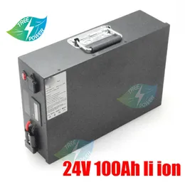 24V 100AH ​​리튬 이온 배터리 배터리 배터리 팩 태양 광 발전 에너지 저장 모터 홈 캠퍼 vans+ 10A 충전기 용 BMS