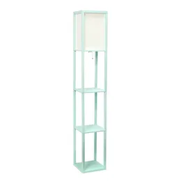 Lampada da pavimento Scaffale Organizzatore Etagere con tonalità di lino,