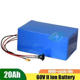 60V 20AH LITHIUM 60V BATERIA DE BATERIA 16S BMS 2500W Para bateria de bicicleta elétrica 60V Scooter de motor+ 3A Carregador