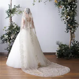 VEILS BRIDAL POPODION 2023 LACIN GLITTER LACE VEIL CAPEL CHD20967