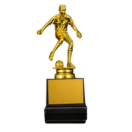 Dekorative Objekte Fußball -Fußball -Trophäen -Turnierwettbewerb Goldstar Award Championship Cup Tabletop Figur für Golden 230815