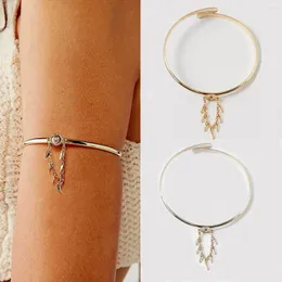 Bangle 2023 Metal Simple Leaf Bracelet Armband For Women INS Bohemia Vintage Alloy Leaves Bangles Arm Ring Wholesale Accessory