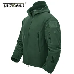 Herrenjacken Tacvasen warme Fleece Tactical Jacket Herren Green Windbreaker Outdoor Arbeit Wanderkapitat Reißverschluss Pocket Outwear 230815