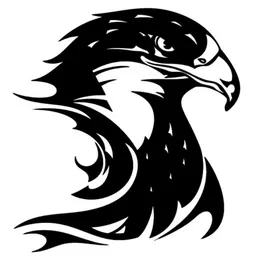 19 18cm Flame Eagle Decal Vinyl Car Sticker Black Silver CA-1105236A