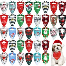 Dog Apparel 20 Pack Christmas Bandana Snowman Snowflake Elk Plaid Pets Scarf Triangle Bibs Pet Bandanas For Small Medium Large Dogs Cats 230815