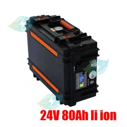 24V 80Ah lithium li ion battery pack with BMS for Mobility backup power golf trolley RV home ESS motorhome campers+10A charger