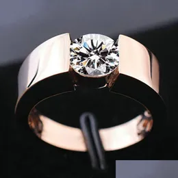 Con pietre laterali stilista di arrivo sier rosegold diamond anello uomini donne eleganti regali per l'anniversario di gioielleria