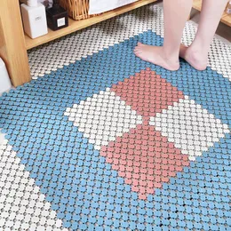 Carpets DIY Household Bathroom Non-slip Mat Simple Hollow Water Cutout Shower Room Full Pvc Floor