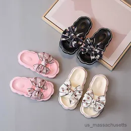 Slipper Children Bowtie Slippers Summer New Girl Girls Home Slippers Colorful Children Cloud Slip Shoes R230816