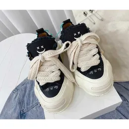 Xvessels/Vessel Wu Jianhao Women's Shoes Hidden Laughing Cotton Candy Thick Casual Canvas Men's Beggar