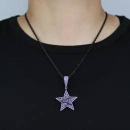 Moda colorida rotatable estrela pingente colar jóias 18k banhado a ouro real