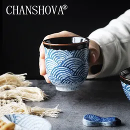 Mughe Chanshova cinese in stile retrò in stile retrò a mano 80200ml dipinto di tazza ceramica tazza tè Personalità onda di caffè tazze da caffè set di tè H240 230815