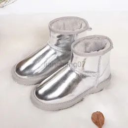 Stiefel neue Modeklassiker helle Schneestiefel Frauen dickes Kunstfell warme Winterstiefel Kunst Woll -Knöchelstiefel wasserdicht echtes Lederschuhel0816