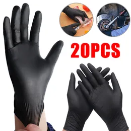 Five Fingers Luvas 20pc Nitrila Disponível Alimento Distância Grade Alimentar Black Home Cozinha Laboratório Cleaning Caring Reparação 230816