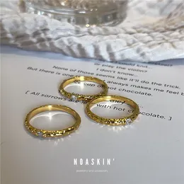 Классическое геометрическое золотополовое кольцо с бриллиантами для женщин Стильное двойное простое европейское и американское стиль Кросс