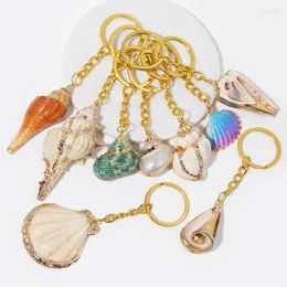 مفاتيح مفاتيح Bohemia Natural Shell keychain للنساء لرجال حقيبة يد Hangle Carke حامل المفتاح المحار