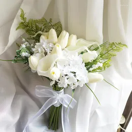 Düğün Çiçekleri Varış Whitney Nedime Koleksiyonu Hydrengea Calla Lily Ramos de Novia Orijinales Ramo Flores Precervadas