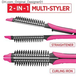 Multi style flat iron and curling stick pink Z230816