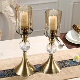 Kerzenhalter Einzelhalter Romantischer Kristalle Kerzenleuchter Luxusstand Home Tischdekoration Candelabra Kristall
