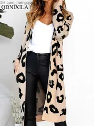 Women's Down Parkas Autumn and Winter 2022 Long Leopard Cardigan Magla da lavoro da donna Cappotto di grandi dimensioni Oversize Coat colorato Abbigliamento da donna Abbigliamento femminile da donna Long's Robe Z230817