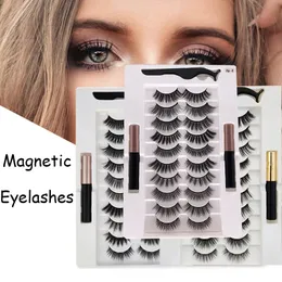 False Eyelashes Cosplay Magnete Lashes 10 Par Faux Mink varaktigt fluffigt lim gratis dramatisk volym Lolita 230816