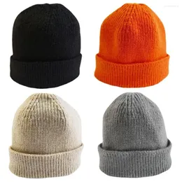 Berets 2-7Y Solid Color Beanies For Boys And Girls Autumn Winter Knitted Baby Hat Outdoor Warm Children Knit Cap Kids Hats