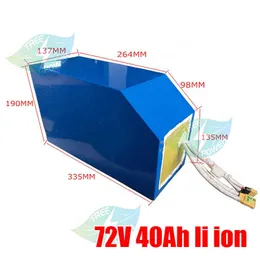 Oregelbunden 72V 40AH 50AH LITIUM Batteripaket för elektrisk cykel 5000W Scooter Kit Golf Cart med 72V BMS + 5A -laddare