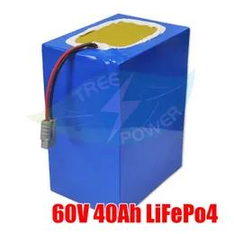 60 V 40AH LifePo4 Litowe akumulator z BMS dla 3000 W 2500 W Motocykl Awaryjne Zasilanie Zasilanie Zasilanie TRYCYCL+5A Ładowarka