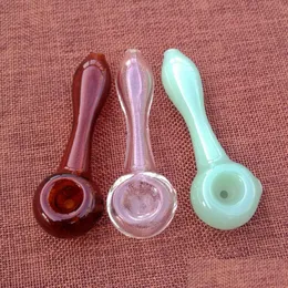 Raucherrohre Großesalesales 4 -Zoll -Zubehör Shisha Tabaklöffel farbige Mini -Glasrohr kleine Hand für Ölbrenner DAB DOB DIE DHCPT