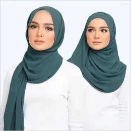 エスニック服86カラーシフォンヒジャーブ女性ヘッドロングイスラムベール祈りの女性イスラム教徒のアクセサリードロップヘアスカーフターバンラップ