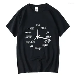 Camiseta masculina de camiseta de verão de algodão puro casual matemática de matemática 3d impressa no pescoço redondo solto tampo de manga curta