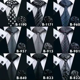 Mans Black Formaly Ties Bussiness Neck Tie Set Fashion High Quality Silk Ties for Men Brand Tiel