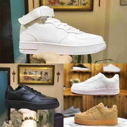 Tränare Airforces 1 Classic Running Shoes One High Outdoor Low Cut Skateboarding Retros Triple White Black Wheat Forces 1s 07 Original Jogging Sports Sneakers S16