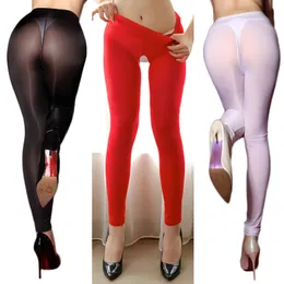 Women's Leggings Metelam Women Ice Silk See-Through Elastic Ultra Thin Long Pants Sheer Leggings Skinny Trousers 230815