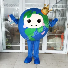 Cartoon Earth Globe Mascot Trajes Halloween Christmas Evento Role-Playing Trajes Role Play Dress Fur Set Costume