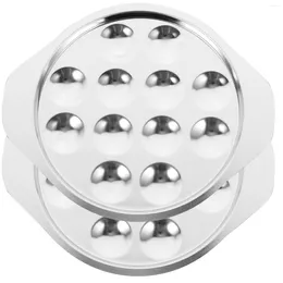 Dinnerware Sets 2 Pcs Snail Dish 12 Compartments Stainless Steel Plate Escargot Kitchen Ceramic Bakeware Pan Conch Baking Tray Serving