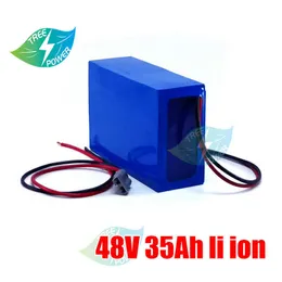 48V 35AH 1680WH Electric Escooter Bateria com PVC azul impermeável para 2000W 1500W 1000W Bafang TSDZ3 E-Bike Motor