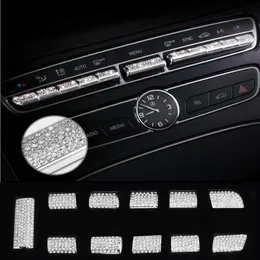 Car Center Console Control Knapp Knob Cover Trim Strips Sticker Accessories for Mercedes Benz C E Class GLC W205 W213 X253 CAR-ST290Y