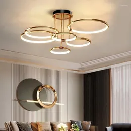 Kronleuchter moderne Ringdecke LED Leuchte Nordische Loft Restaurant Anhängerlampe für Wohnzimmer Schlafzimmer Hanges Lichter Armaturen