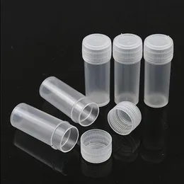 5 ml Mini in plastica trasparente bottiglie campione vuota Dimensione di viaggio piccoli articoli per la custodia di stoccaggio Tubo di prova del contenitore per perline Parti di accessori e SE FXVJ