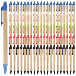 Bollpoint Pens 100 st Kraft Paper Eco-vänlig kulspetspenna 1,0 mm för studentskrivning och ritningskontor Stationer från Wholesale 230815