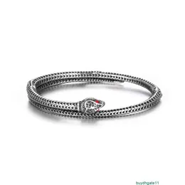 Bracciale 325h Bracciale Nuovo serpente circolare di fusione per uomini e donne in acciaio di titanio rosso CZ077