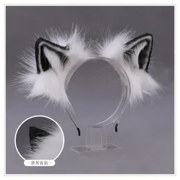 Hair Accessoires Wolf Katze Cos Kid Adult Animal Cosplay Accessoire handgefertigte lockige Haarband mit Big Animal Ears Festival Halloween Cos Kopfbedeckung 230816