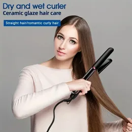 2 In1 keramiskt automatiskt hår rätare snabb uppvärmning förlängt multifunktionellt hår rätare för torrt vått hår